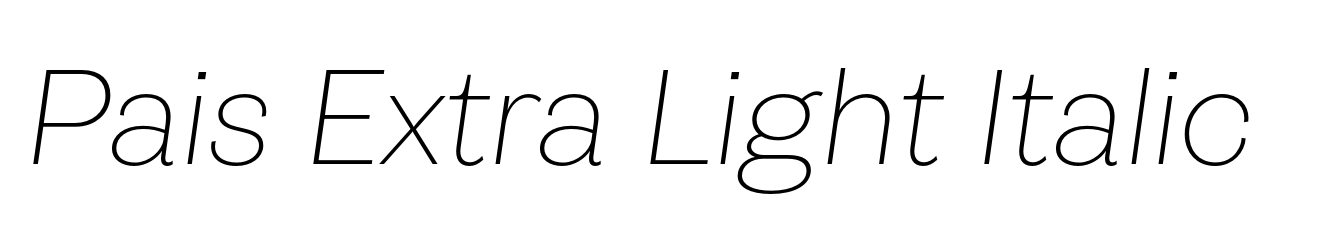 Pais Extra Light Italic
